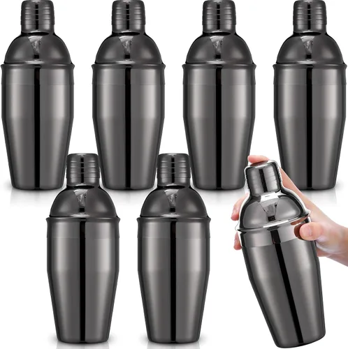 Vista 15 de Nitial Coctelera profesional de acero inoxidable, 6 unidades, mezclador de bebidas Martini, colador integrado para barman sin fugas, mezclador