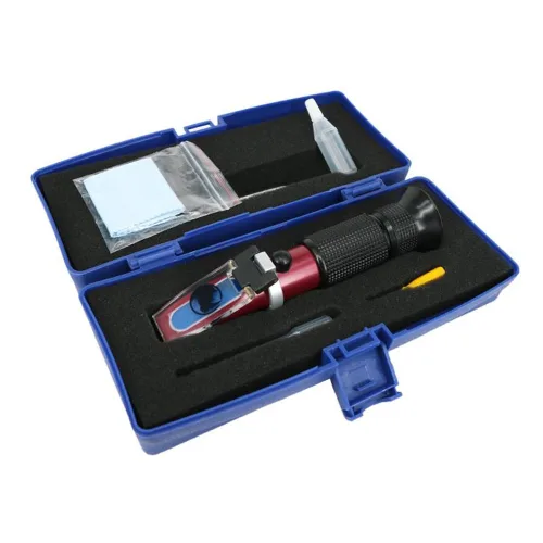 Vista 5 de 0 a 32% Brix Refractómetro de mano (revestimiento de teflón) con compensación automática de temperatura, refractómetro de mano Rhino con una funda