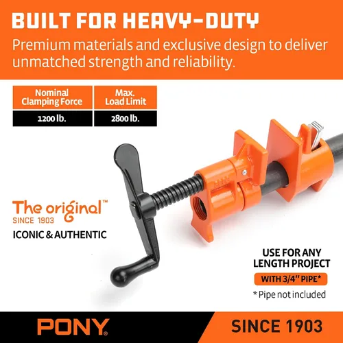 Vista 4 de PONY 2-Pack 50 abrazadera de tubo para encolado de madera para tubo negro de 3/4 pulgadas