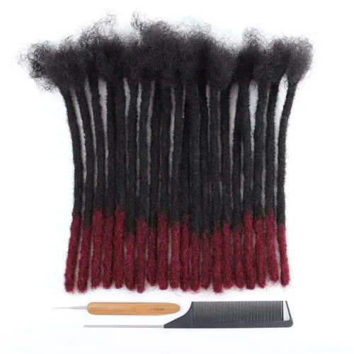 Vista 14 de Extensiones de rastas de cabello humano Cypsin de 6 pulgadas, 60 hebras, 0.2 cm de ancho, 100% cabello humano, extensiones de rastas permanentes