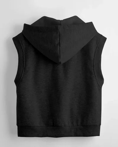 Vista 2 de Chaleco básico sin mangas con cremallera para niñas y niños, sudadera casual sin mangas, con bolsillo, chaqueta
