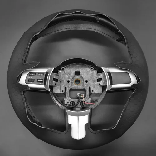 Vista 5 de MEWANT Funda de volante de automóvil para Mazda MX-5 2016 2017 2018 2019 cuero cosido a mano