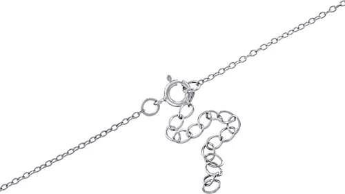 Vista 3 de Collar con colgante de circonita cúbica de 16 pulgadas con extensor de 2 pulgadas plata de ley