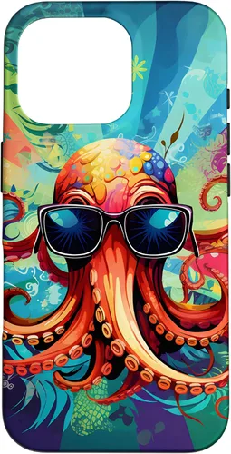 Vista 20 de iPhone 11 Pro That's One Cool Pultopus Pulpo colorido con funda para gafas de sol