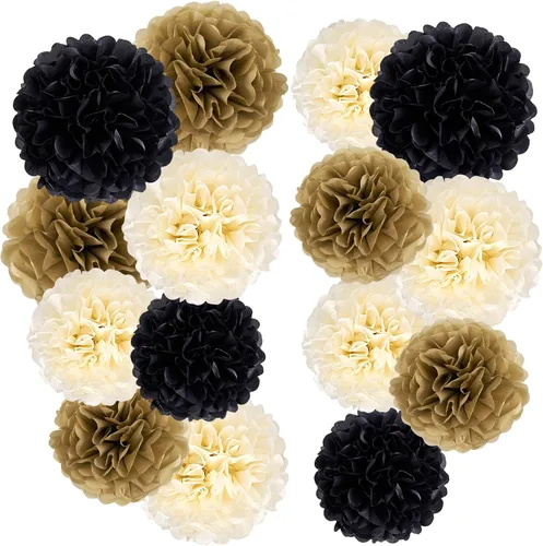 Vista 15 de Pompones de Papel de Flores Rosa Intenso Decoraciones Colgantes Bola de Flores Rosas para el Día de la Madre Baby Shower Boda Guardería Fiesta