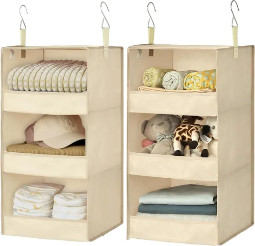 Vista 35 de GRANNY SAYS Organizador Colgante de 6 Estantes para Closet, Separable en 2 Paquetes de 3 Estantes Colgantes, Organizador Colgante para Dormitorio, 6