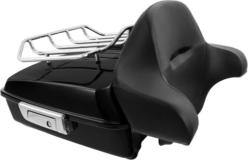 Vista 30 de XFMT Maleta negra mate cortada de 10.7 pulgadas con pestillo para Harley Trunk Touring Road King Street Glide Road Glide Electra Glide 2014-2025