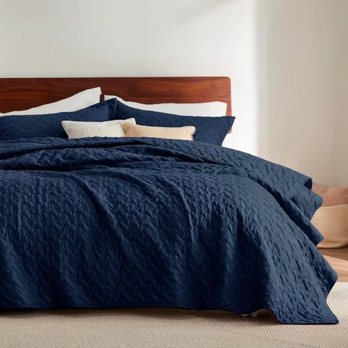 Vista 29 de Bedsure Quilts Twin Size - Lightweight Bedspreads Twin Size with Basket Weave Pattern, Soft Quilt Bedding Set, Grey Comforter Set Coverlet for All