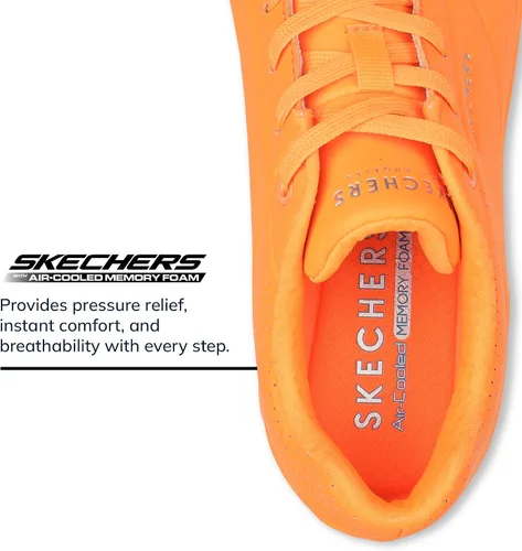 Vista 3 de Skechers Uno - Night Shades Zapatos deportivos para mujer, tenis con espuma viscoelástica refrescante, entresuela Skech-Air y empeine de Durabuck