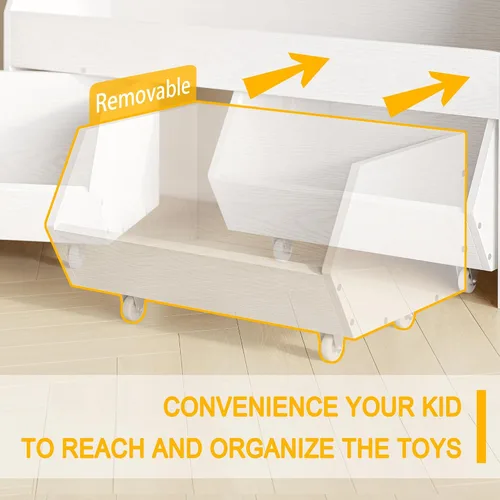 Vista 2 de Fulhope Organizador de almacenamiento de juguetes para niños, gabinete de almacenamiento de juguetes con cajones, estante de juguetes para niños