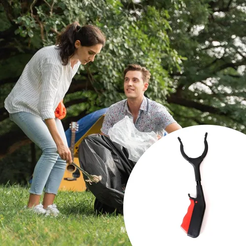 Vista 7 de 11 pulgadas de largo agarrador herramienta de recogida de basura palo para personas mayores con agarre fuerte antideslizante mandíbula agarrador