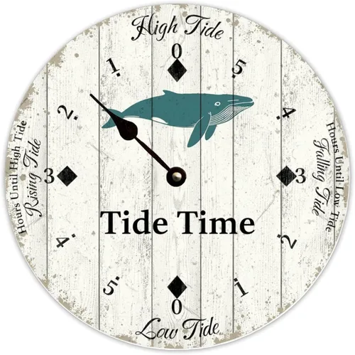Vista 9 de Tide Clock for Wall Myrtle Beach Time Coastal Clocks Beach Navy-3