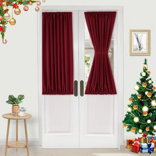 Vista 134 de DWCN Cortinas para Puertas Francesas – Cortinas opacas térmicas con bolsillo para barra para puertas con ventana de cristal, puertas de cocina