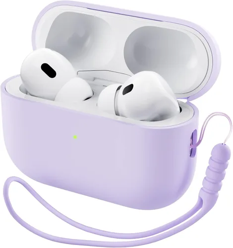 Vista 11 de ORNARTO Funda compatible con AirPods Pro 2 2022, silicona híbrida protectora completa para AirPods Pro de 2ª generación, cubierta frontal LED