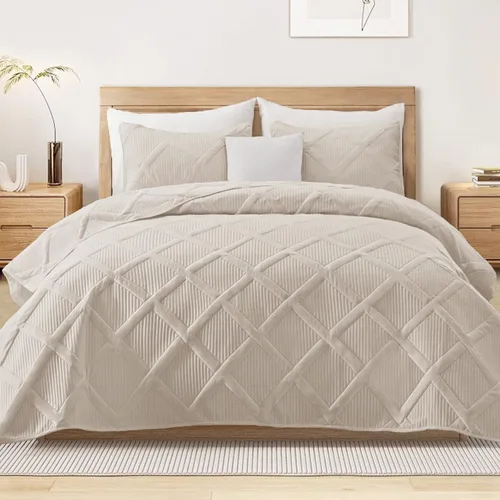 Vista 20 de Exclusivo Mezcla Twin Size Quilt Set, Black Soft Bedspreads with 1 Pillow Sham, Modern Striped Pattern, Lightweight Bedding Set Coverlets for All
