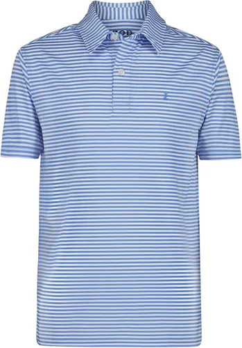 Vista 17 de Izod Boys' Performance Golf Grid Short Sleeve Stretch Collared Polo Shirt Atomizador Raya Azul