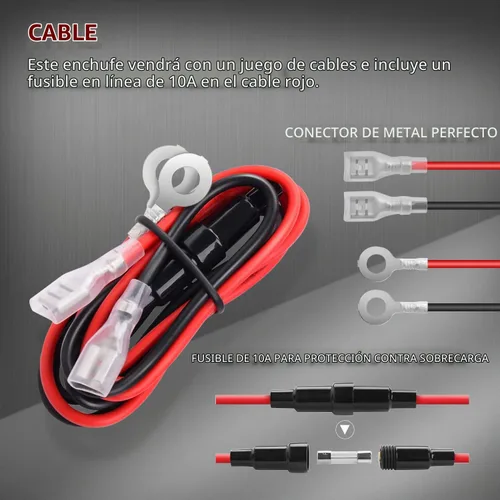 Vista 4 de DaierTek Enchufe de encendedor de cigarrillos DC 12V encendedor de cigarrillos de coche 12 voltios hembra toma de corriente de repuesto con cubierta