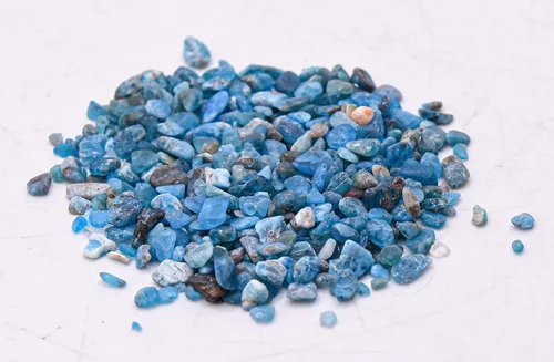 Vista 5 de Piedras pequeñas de apatita azul intenso, 7.05 oz (7 onzas), piedras preciosas pulidas, piedras preciosas naturales brillantes, muestras minerales