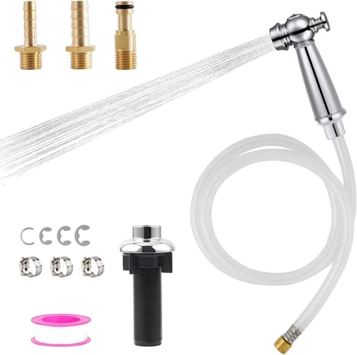 Vista 10 de Pulverizador lateral universal de cocina compatible con grifo Moen, reemplazo del rociador de grifo de fregadero de cocina con Níquel cepillado