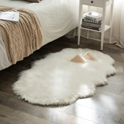 Vista 39 de MIULEE Alfombra de Área de Lujo Súper Suave y Esponjosa de Piel Sintética Rectangular Alfombra Decorativa de Felpa Shaggy para Mesita de Noche Sofá