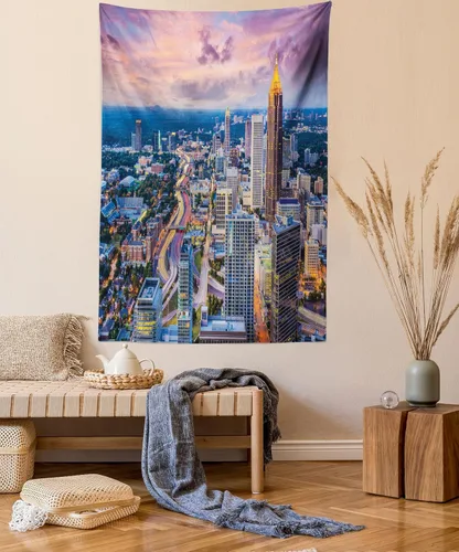 Vista 28 de Ambesonne Tapiz bohemio, diseño floral de bruja, luna y mariposa con adornos de mandala, decoración de tela para colgar en la pared para dormitorio
