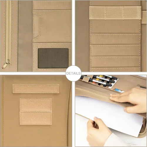 Vista 3 de VEPKOIT Portafolio militar con cremallera y funda táctica para cuaderno con bloc legal para carpeta A4, planificador grande de carpetas OCP
