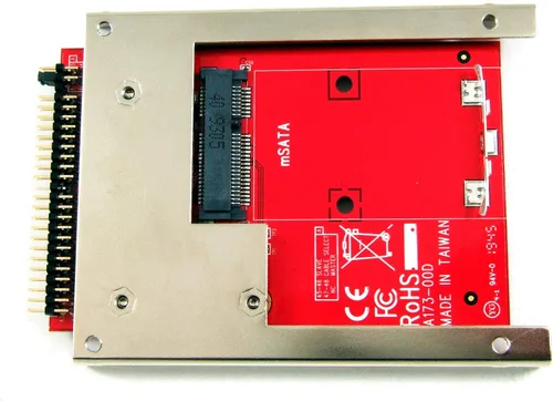 Vista 2 de IIDE-MSAT mSATA a convertidor de adaptador IDE de 2.5 pulgadas con soporte de marco de aluminio - Atrapa y retiene SSD mSATA como unidad SSD IDE