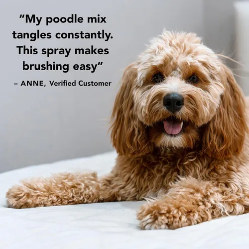 Vista 9 de Pride and Groom The Leave in - Acondicionador y desenredante en aerosol para perros fabricado en Estados Unidos con ingredientes limpios y aroma