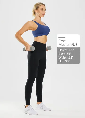 Vista 5 de BALEAF Leggings for Women with Pockets Tummy Control Compression Workout Athletic Running High Waisted Yoga Pants