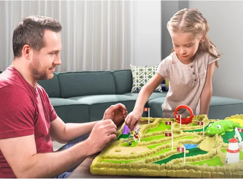 Vista 3 de Ambassador Games: Electronic Arcade Mini Golf - Área de juego gigante de 26 x 16.5, campo de mesa de 9 hoyos, 5 obstáculos móviles, adultos y niños