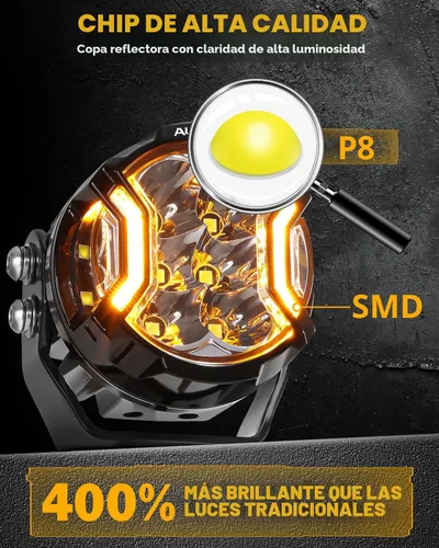 Vista 5 de Auxbeam V-Ultra Series - Luces LED de 3 pulgadas, luz de conducción Hyper Spot de 108 W 3.0 in (blanco)