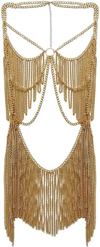 Vista 24 de Cadena corporal sexy para mujer Dorado