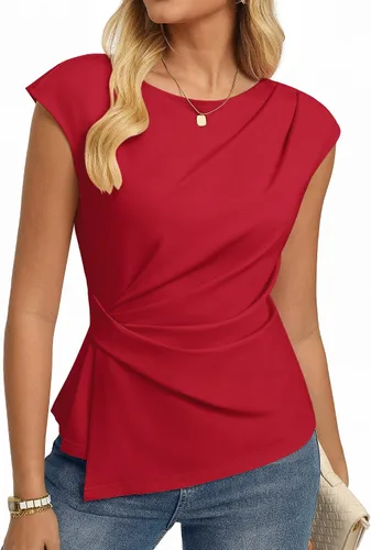 Vista 10 de GRACE KARIN Tops de verano 2026 para mujer, camisa elegante con peplum