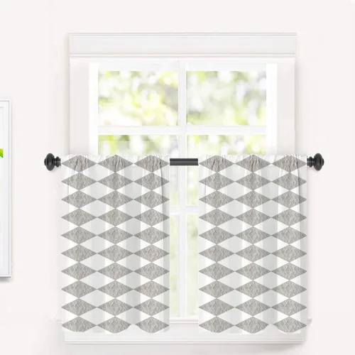 Vista 165 de Cortinas opacas de poliéster multicapa marrón con diseño de bosque natural, 2 unidades, 26 x 24 pulgadas