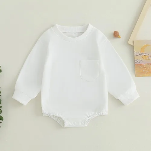 Vista 2 de DuAnyozu Mameluco de burbujas de gran tamaño para recién nacido, con bolsillo, manga larga, sudadera de manga larga, ropa de otoño