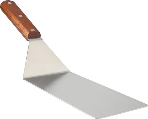 Vista 12 de Homi styles Espátula pequeña de metal con mango de madera Merbau Aleta de acero inoxidable resistente con bordes biselados Espátula pequeña