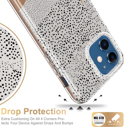 Vista 4 de Esdot Funda compatible con iPhone 12, iPhone 12 Pro con protector de pantalla integrado, con diseño de moda para mujeres y niñas, funda protectora