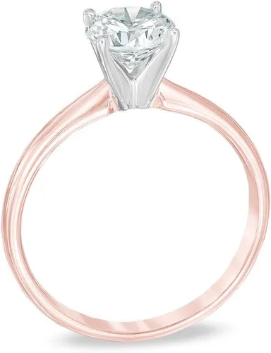 Vista 4 de Anillo de compromiso con cuatro puntas con certificación IGI en oro blanco de 14 quilates para mujer, con certificación IGI