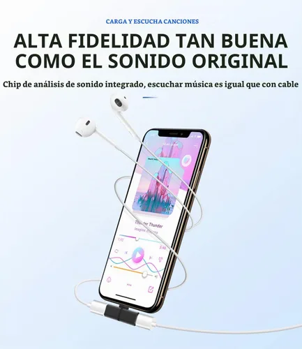Vista 3 de Zoyuzan Adaptador Lightning a audio, funcionalidad 4 en 1, compatible con iPhone 7 y superior, iPad y iPod, salida de audio de cable de cobre