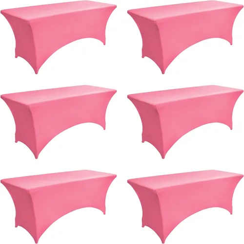 Vista 52 de Paquete de 2 Cubiertas de Mesa de Spandex de 4 pies para Mesas Plegables Rectangulares - Manteles Elásticos Ajustados Resistentes a las Arrugas