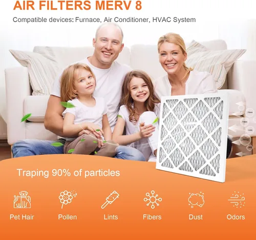 Vista 2 de Paquete de 4 filtros de aire plisados MERV 8 HVAC para horno de CA de 10 x 10 x 1 pulgadas, para oficina en casa, MPR 600 FPR 5