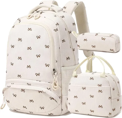 Vista 12 de Mochila de escuela primaria para niñas con lonchera, mochila de regreso a clases 01-lentejuela Púrpura