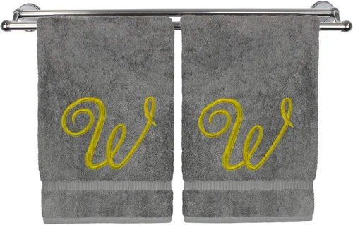 Vista 58 de Toalla de mano con monograma, regalo personalizado, 16 x 30 pulgadas, extra absorbente, 100% algodón turco, acabado de rizo suave, para baño, cocina