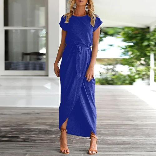 Vista 2 de Vestidos largos y holgados para mujer estilo bohemio ajustados de ajuste holgado para Acción de Gracias vestidos de jersey con tirantes delgados