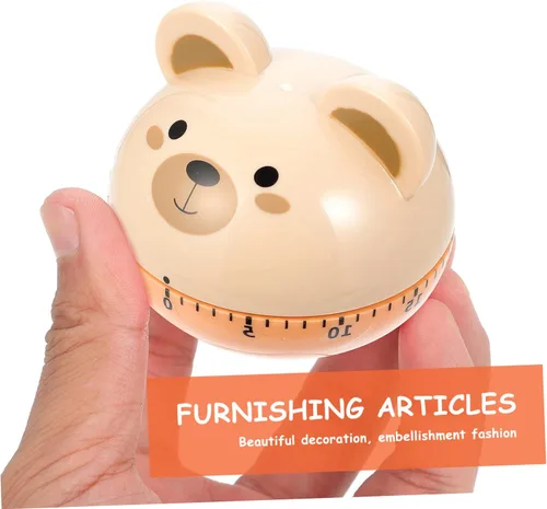 Vista 4 de 2pcs Cartoon Kitchen Countdown Timer Mechanical Food Preparation Timer Cute Bear Rabbit Design for Baking Cooking Egg Boiling Home Use