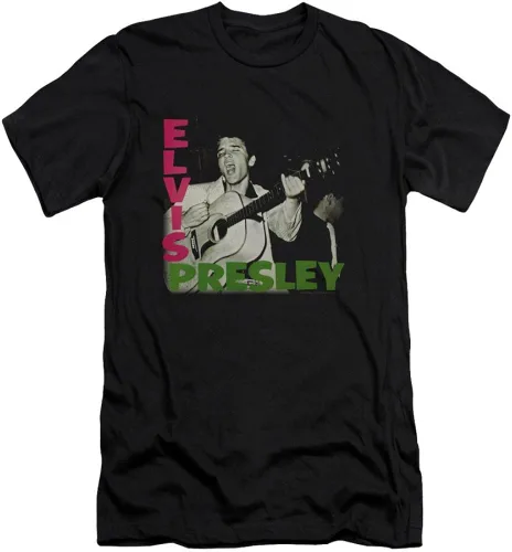 Vista 2 de Sons of Gotham Elvis Presley Elvis Presley Album Adult Slim Fit T-Shirt