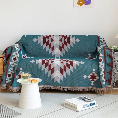 Vista 29 de VClife Funda antideslizante de felpilla con patrón tribal azteca para sofá modular, funda bohemia con patrón geométrico geométrico gris oscuro