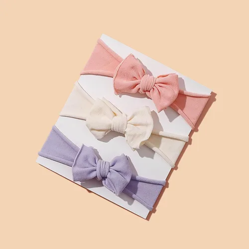 Vista 5 de 6 diademas de nailon para bebé, lazos elásticos para el pelo Tianhoudeger Double Layer Baby Bow Super Soft Elastic Hairbands Hair Accessories Gift