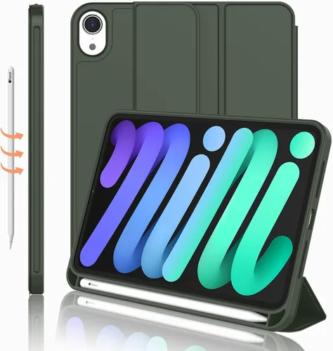Vista 18 de iMieet Funda para iPad mini 7 2024 (A17 Pro), Funda para iPad mini 6 (8.3 pulgadas, modelo 2021), Funda para iPad mini 7ª/6ª generación con soporte