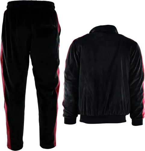 Vista 5 de Conjunto de terciopelo para hombre con bolsillos con cremallera y forro de terciopelo